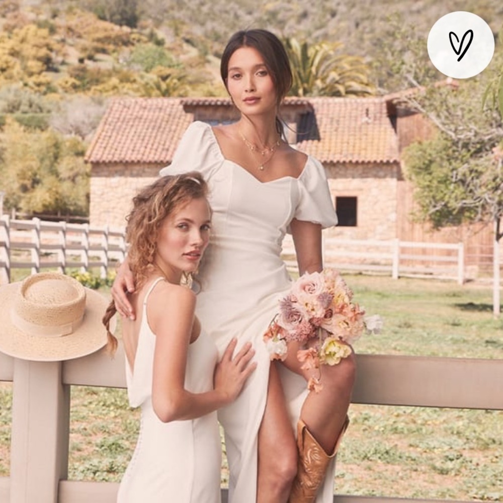 Lulus puff sleeve engagement dress - white